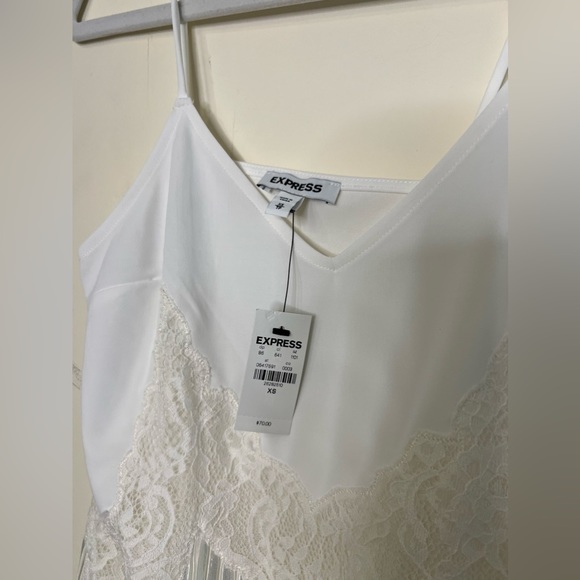 Express White Pleated Lace Cami - Picture 7 of 8
